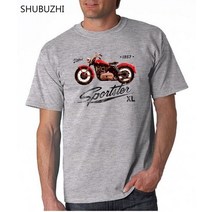 할리데이비슨 티셔츠 용품 악세사리 hotfuel sportster xl 1957 오토바이 프린트 t 셔츠 코튼 tshirt 남성 여름 패션 티셔츠 유로 사이즈, 회색, 엑스