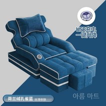 발 마사지 전기 안락 의자 족욕 베드 매니큐어 세척 통합 침대 고급 안마 패디케어 의자, 고급 모델  더치 벨벳 블루