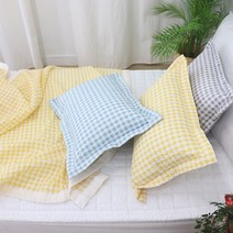 시어서커 쿨 여름홑이불 냉감 캠핑이불, B타입(베개커버40X60), 레몬