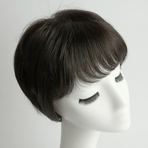 [S1003] 모모쇼트 통가발 고열사 인모블렌딩 항암가발 형상기억모발, ONE SIZE(55~57cm), 진한갈색