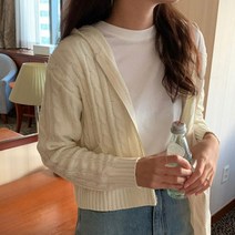수키 꽈배기 후드니트 미니가디건 1109871