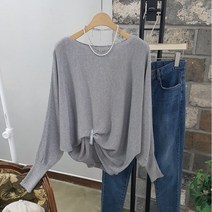 상상그이상 여성용 루즈 가오리 샤샤니트 보트넥 블링 메탈사 소프트니트 촉감좋은 펄니트 글로시 입술넥 넉넉한 부드러운 페미닌니트 미시룩