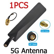 eoth 1 2 pcs 5g 안테나 12dbi sma male wlan wifi 5ghz antene pbx iot 모듈 라우터 tp 링크 신호 수신기 antena high, 회색