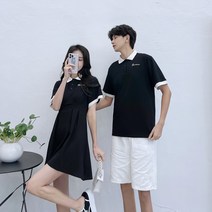 남녀 커플룩 여름옷 미니멀한 디자인 인스 반팔티셔츠 원피스 원스커트