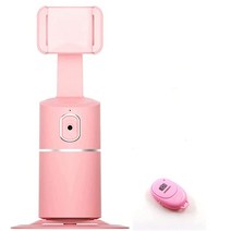 페이스 트래킹 휴대폰 스탠드 데스크탑 폰 홀더 도크 360° 회전 스마트 오브젝트 트랙 카메라 크래들 안드로이드 블로그 촬영 라이브 스트리밍 비디오 채팅 타임 (블랙), Pink