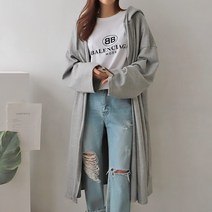 후드집업 롱 가디건 여성 가을 간절기 봄 겨울 (2color)