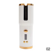 볼륨웨이브고데기 무선 자동 회전 세라믹 헤어 컬러 USB 충전식 컬링 LED 디스플레이 온도 조절 스타일러, 2.style02