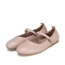 바바라 BABARA 양가죽 베이직 몰드 로고장식 여성메리제인플랫 1cm BBF133PK