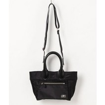 랑방온블루 가죽 콤비 패티드 소형 토트백 블랙