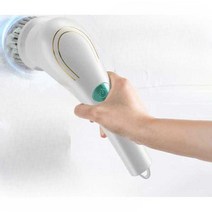 청소솔 깔끔대장 솔 자동 전동드릴청소솔 욕실청소기, 화이트 USB 충전 - 칫솔모 5개