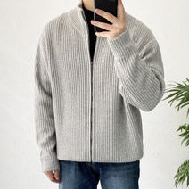 데일트 남자 두툼한 램스울 오버핏 니트 집업 가디건