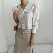 베이시코 / 진주콩단추 카라블라우스
