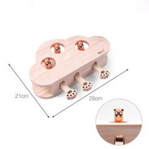 DRONTAL 고양이 장난감 나무 두더지 고양이 스틱 고양이 장난감 셀프 하이 마우스 대화 형 단단한 나무, 1