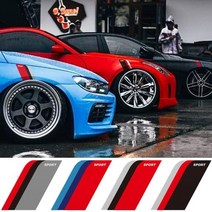 세줄 라인 휀다 스티커 자동차 커스텀 튜닝 스티커, BMW 라인(레터링 SPORT) 롱타입, 1개