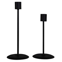 테이퍼 촛불 테이블 테이블 낭만적 인 양초에 대한 2 개의 PCS 검은 금속 촛대 홀더, 하나, 검은 색