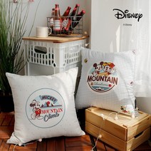 아망떼x디즈니 캠핑 마운틴 미키 순면쿠션커버, 판매중지1, 단품