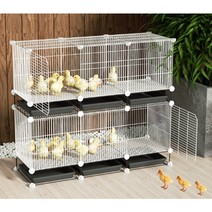 병아리 케이지 실내 닭장 철망 양계장 조류 하우스, 보통, 화이트 2열 1층 1열