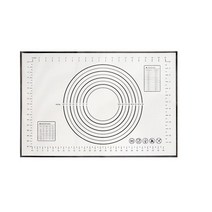 실리콘 베이킹 매트 빅사이즈 페스트리 롤링 반죽 패드 스케일 주방 피자 비 스틱 도구, [02] Black, [02] 50x70cm