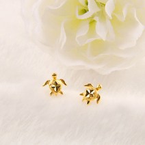 [KT알파쇼핑]24k 순금 클로버 거북이 귀걸이_0.47g/1ea