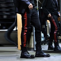 바이더알 유니크 Custom 사이드 레드 페인팅 블랙진