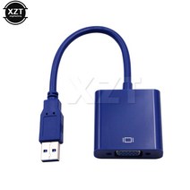 노트북 외장 그래픽카드 외장형 1080p usb 3.0 to vga 1920x1080p 다중 디스플레이 비디오 그래픽 카드 외부 케이블 어댑터(win 10 데스크탑 pc, 하얀