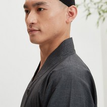남녀 면마 진회색 린넨 가운승바지 긴팔 스님가사 스님장삼 장삼 법복 가사 절복바지 절바지 수련복 스님바지