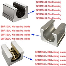 SBR0UU JDB 선형 볼 베어링 블록 개방형 CNC 라우터 SBR 가이드 4 개, 03 SBR13UU steelbearing_01 4 개