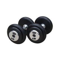 헬스라인 고급 통고무 아령 2개, 6kg, 블랙 + 은색