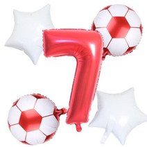 돈세는 기계 지폐 계수기 현금 위조지폐 감지기 지폐교환기 만화 축구 테마 호일 풍선 32Inch 번호 빨간색 노란색 둥근 공 생일 파티 장식 스포츠 회의 소품, 5pc red 7
