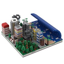 호환블럭 아이디어 쓰나미로 피해 입은 종말론적 도시 MOC-37911 창작 신제품