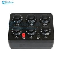 간단한 가변 저항 박스 0-9999.9 옴 10 단계 정밀 실험 장비 물리학 교육용 6 노브 포함, 블랙