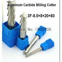신기한 구하기 힘든 대한민국 없는 3F * 8.0*8*20*60 CNC 공구 텅스텐 합금 밀링 커터 특수 평면 알루미늄, 한개옵션0