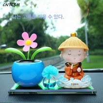 CNTCSM 인테리어 소품 차량용 향수 아이디어 콘솔 도리 피규어 꼬마 스님 자동차 장식용 남고급, 라이트닝+선플라워+100ml 구롱 리필