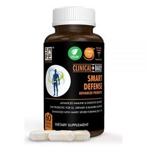 CLINICAL DAILY 스마트 디펜스 메가 스포어 프로바이오틱스 바실러스 서브틸리스 포자 기반 락토바실러스 플란타럼 좋은 플로라 천연 슬림 미생물 지원 60 비건 캡슐 미국직송