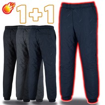 1+1 맨하트 겨울 방한 시보리 바지 웰론충전재 밴딩팬츠 아웃도어 츄리닝 작업복