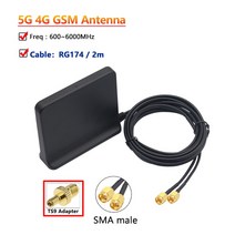 dmb안테나 듀얼 케이블 5G 4G LTE 3G GSM 공중 2x2 600 6000Mhz 외부 옴니 WiF 12dbi 라우터 안테나 TS9 SMA Male 신호 부스터 용, [02] TS9 Connector, 02 SMA male