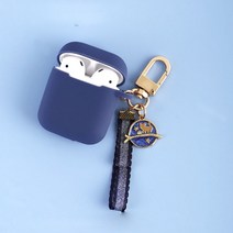 감각적인 에어팟케이스 실리콘 가죽 빈티지 명품 밍크 헤어 볼 키 체인 이어폰 케이스 apple airpods 1 2 블루투스 헤드셋 커버 귀여운 천사 꽃 장식, 에어팟 1 또는 2용 a10