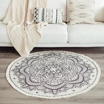 노르딕 패턴 원형 러그 블랑캣 라운드 카페트