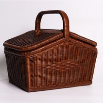 클래식 라탄피크닉바구니 라틴 라탄바구니 M, 플랫피크닉바구니, L, 1개