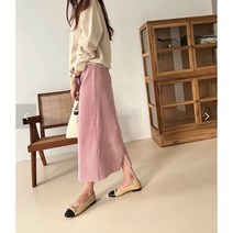 골지 벨로아 밴딩 코듀로이 스커트
