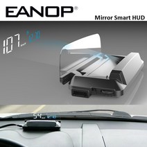 EANOP M20 미러 HUD 헤드 업 디스플레이 자동 HUD OBD2 자동차 속도 프로젝터 KMH MPH 속도계 자동차 감지기 오일 소비, 백색과 OBD 케이블, 협력사