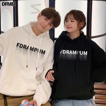 발렌타인데이 선물 달라 커플룩 맨투맨 오버사이즈 가을 겨울표 후드코트