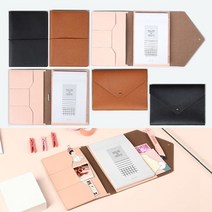슈프림 노트패드 B6 메모패드 바인더 가죽 커버 리갈 패드 메모 커버 노트 클립바인더 옥스퍼드 A5, 쿠팡1 아이스초코 02 2단형 블랙
