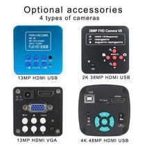 야간투시경 필드스코프 열화상카메라 1080P HDMI USB 전자 디지털 비디오 현미경 카메라 130X 줌 C 마운트 렌즈 LED 라이트 실험실 PCB 전화 수리 도구, 13mp HDMI VGA Camera