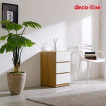 데코라인 로즈 400 3단 서랍장, 화이트