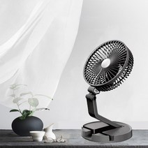접이식 폴더형 써큘레이터 선풍기 360도 회전 휴대용으로 캠핑장 인싸템, 블랙