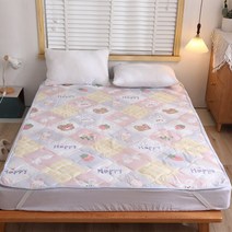 침대 이불 패드 YanYangTian여름 매트리스 침대보 보호대 플랫 접이식 매트 밴딩 침실, [01] Only mattress, [02] 80x190cm, [07] Happy bear