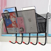 침대 걸이형 수납 정리 바구니 바스켓 철제 철재, 침대바구니 고리형_블랙
