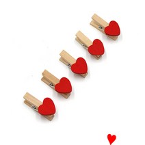 JUNI 하트 나무클립 5개입 우드클립 포토집게 벽걸이집게