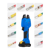 전동압착기 터미널 충전식 압착기 펀칭기, 검정색배터리 1개 및 1회 충전